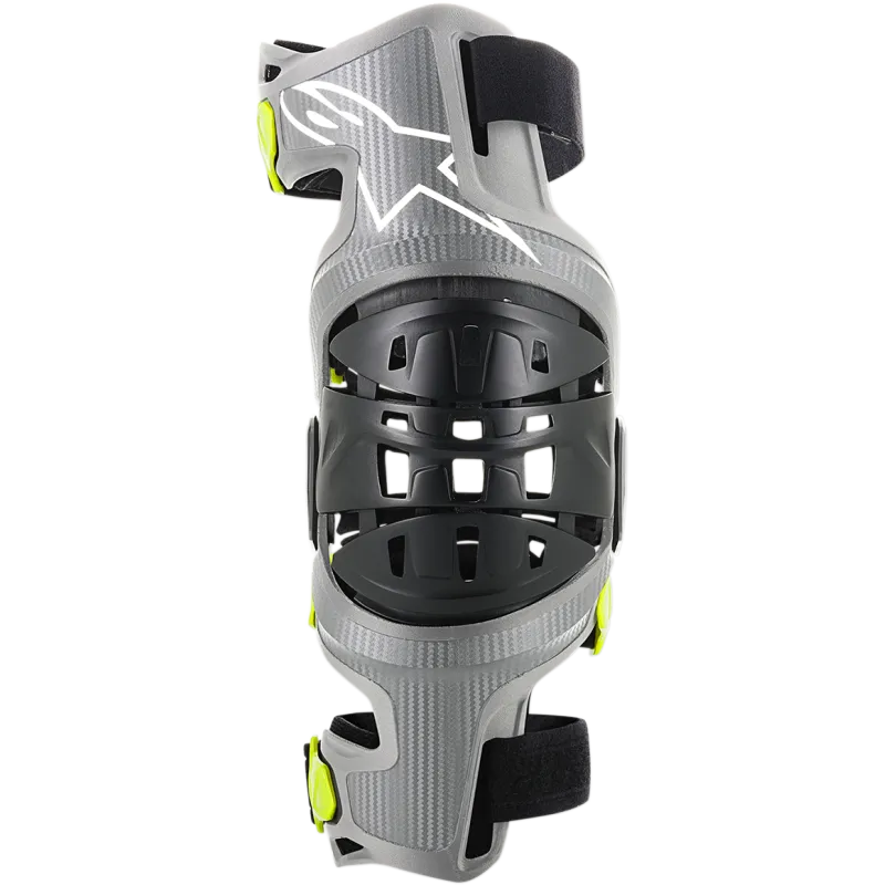 Alpinestars Bionic-7 Knee Brace Set Silver/Yellow Fluorescent