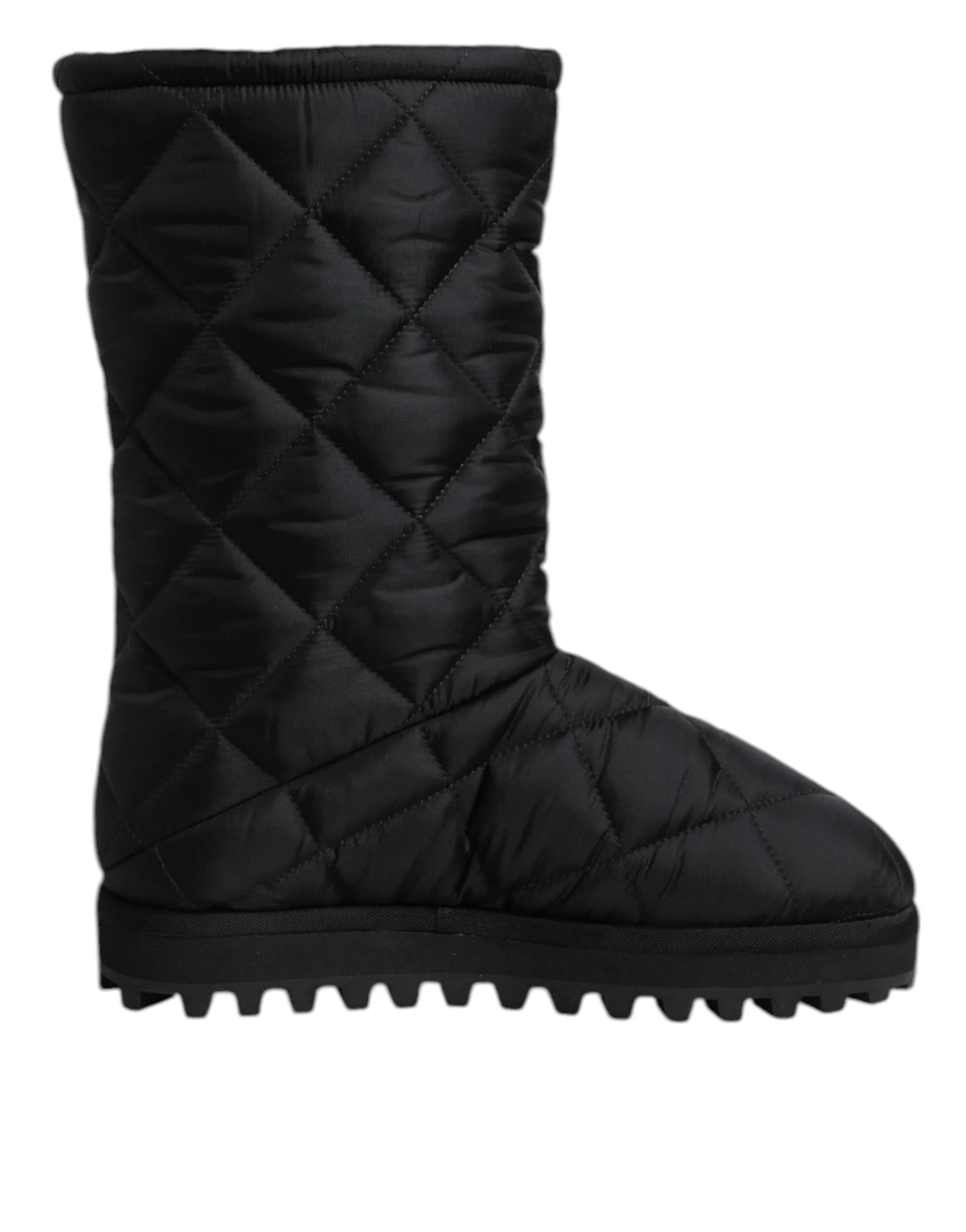 Dolce&Gabbana Men Black Mid-Calf Shoes Polyester Nylon Solid Padded Casual Boots