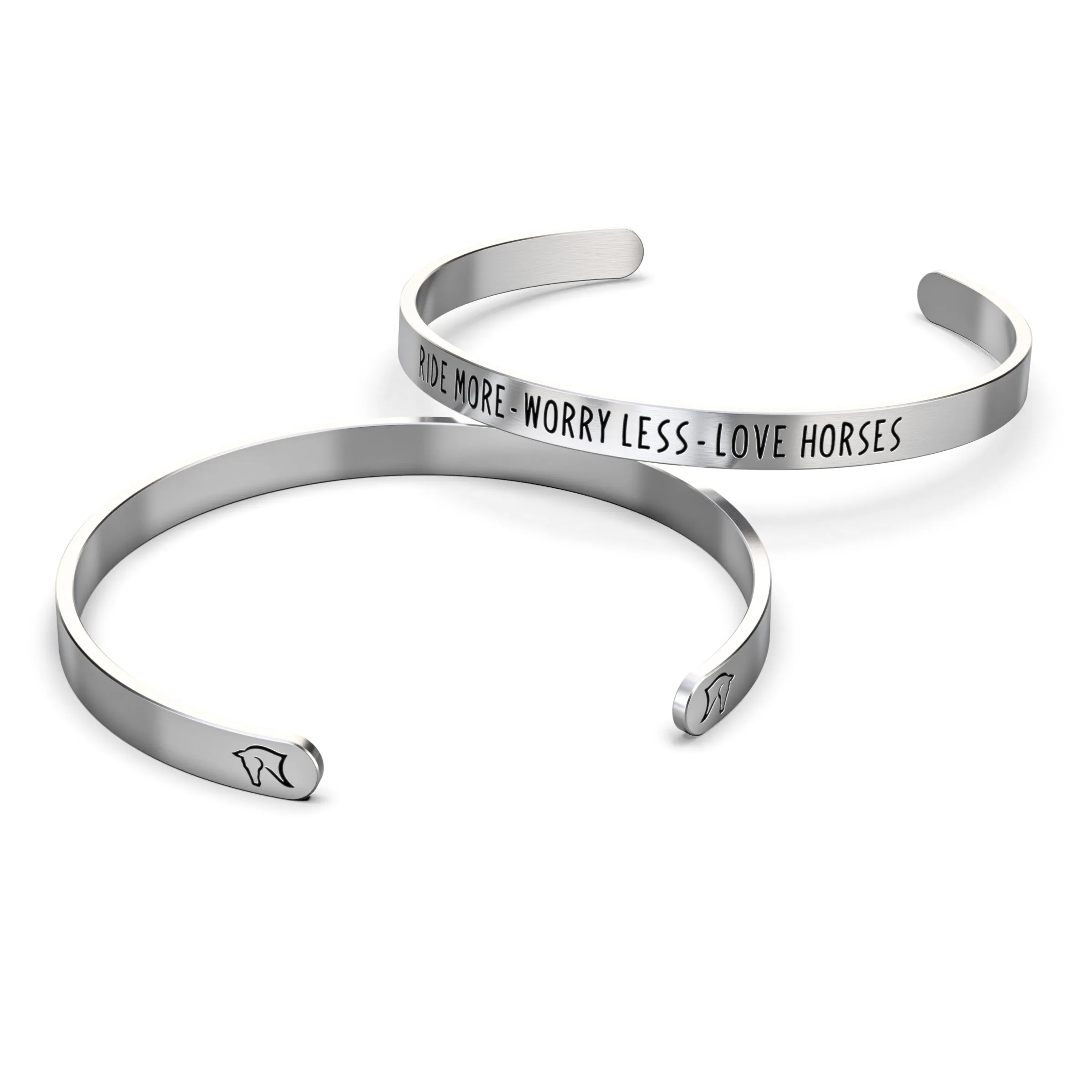 Horse Cuff Bracelet – “Ride More – Worry Less – Love Horses”