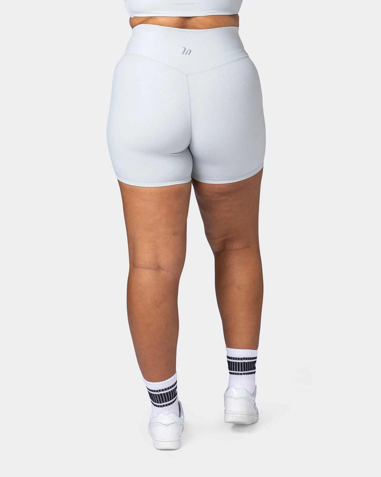 Zero Rise Rib Midway Shorts - Quiet Grey